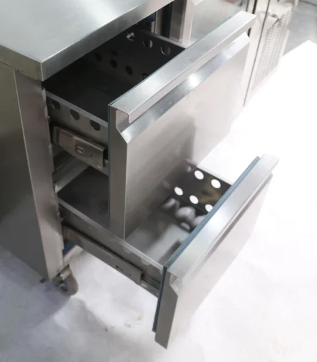 Aço inoxidável Freezer com gaveta, Banco de cozinha, Undercounter, 304