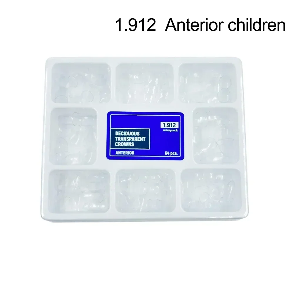 

64 Pcs/Kit Dental Conical Transparent Crowns Teeth of Adult /child Deciduous Crowns Anterior Dentist Teeth Whitening Matreials