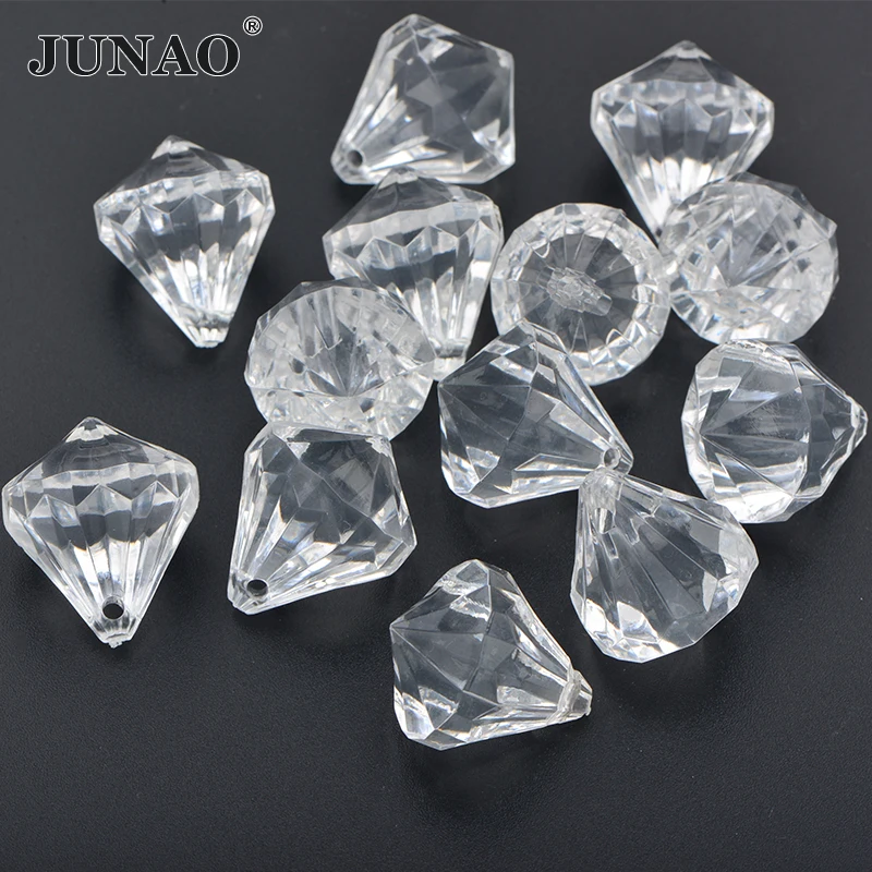 JUNAO 10*30 مللي متر شفاف واضح خياطة على دمعة الراين الأبيض الاكريليك بلورات الأحجار جارلاند معلقة لفستان الزفاف