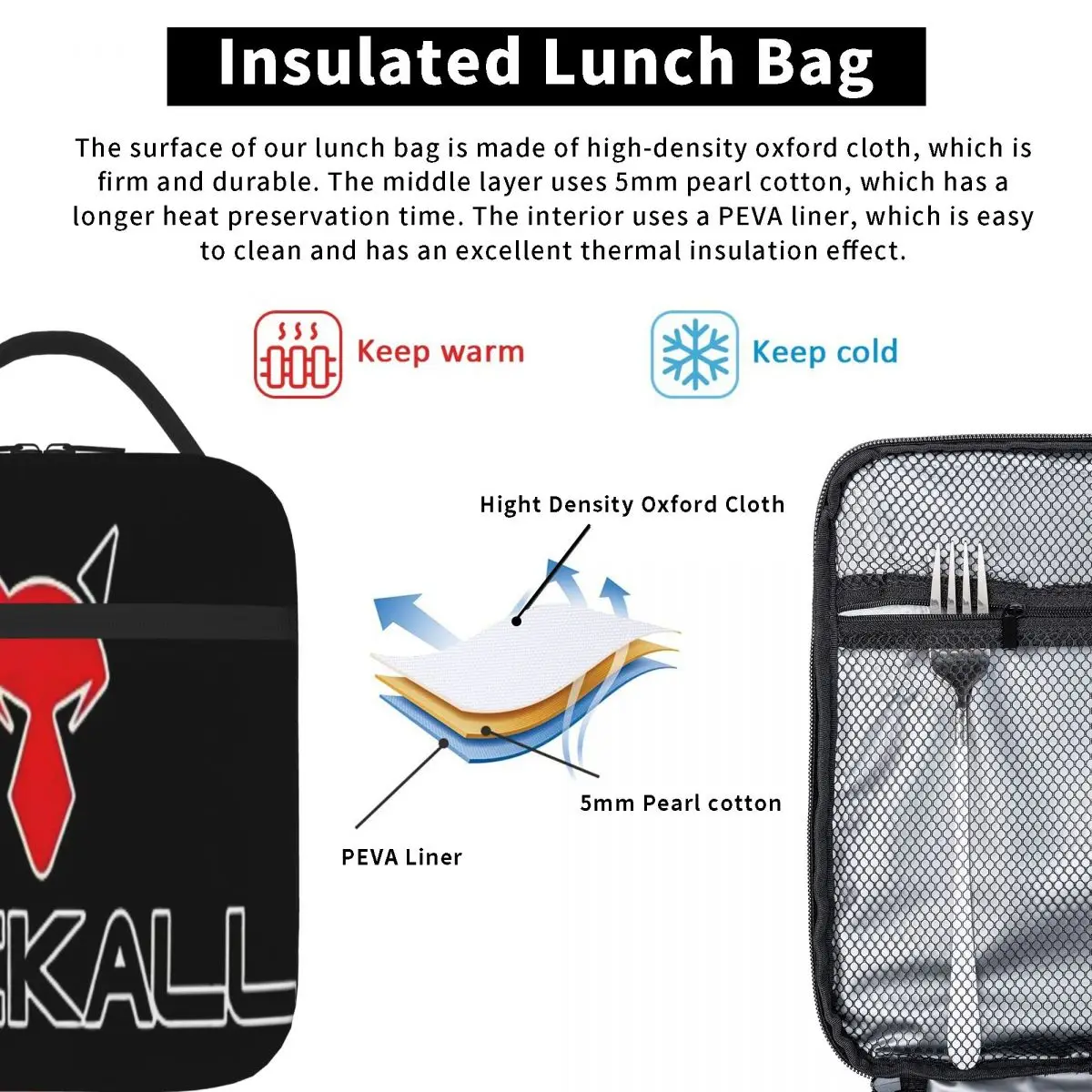 Jackall Lures Logo Fishing Baits Science Lunch Tote Lunchbag Lunch Box Bag School Lunch Bag