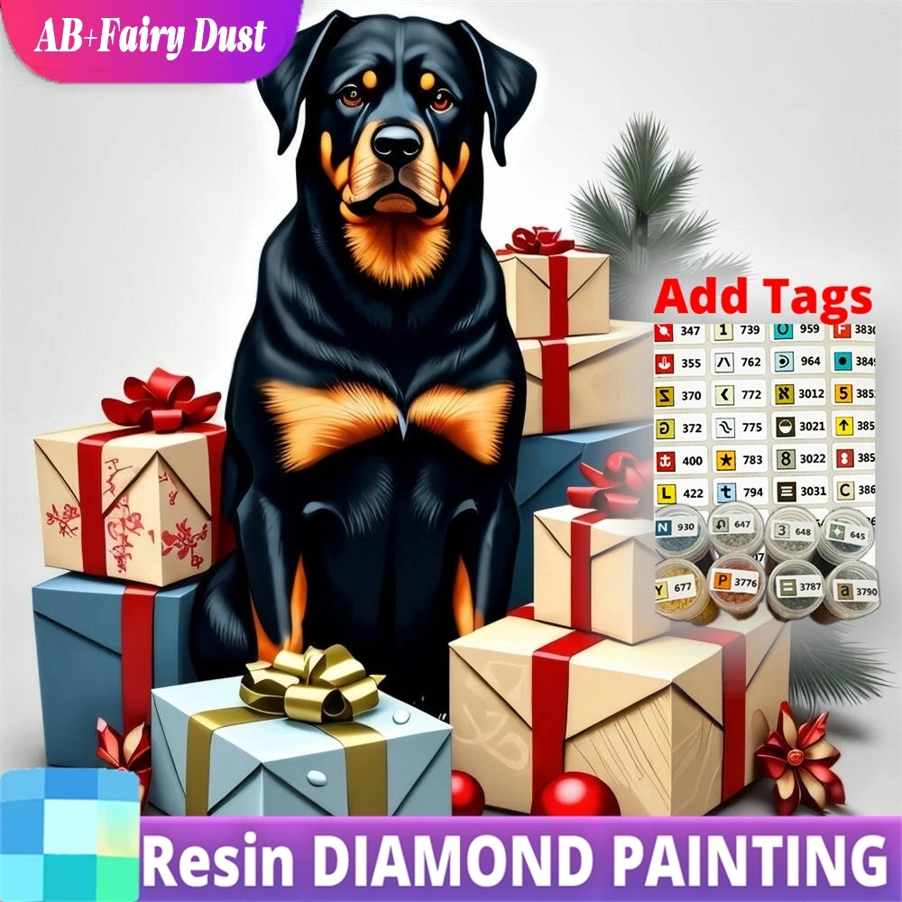 

Смола AB Фея Пыль DIY Алмазная картина Собака Животное Узор для взрослых Початковщики Мозаика Наборы для вышивки крестом Художественные рождественские подарки