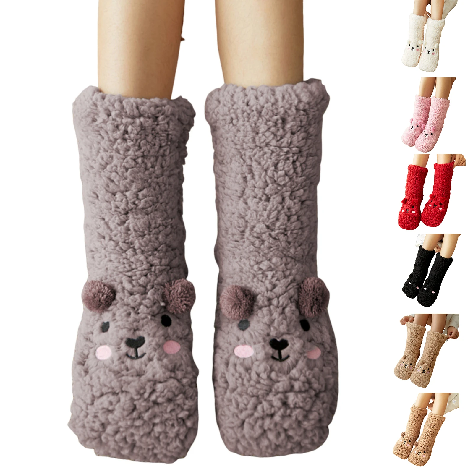 

Модные осенне-зимние утолщенные носки из кораллового флиса с героями мультфильмов Kawaii, забавные носки, домашний пол, плюшевые послеродовые носки для сна