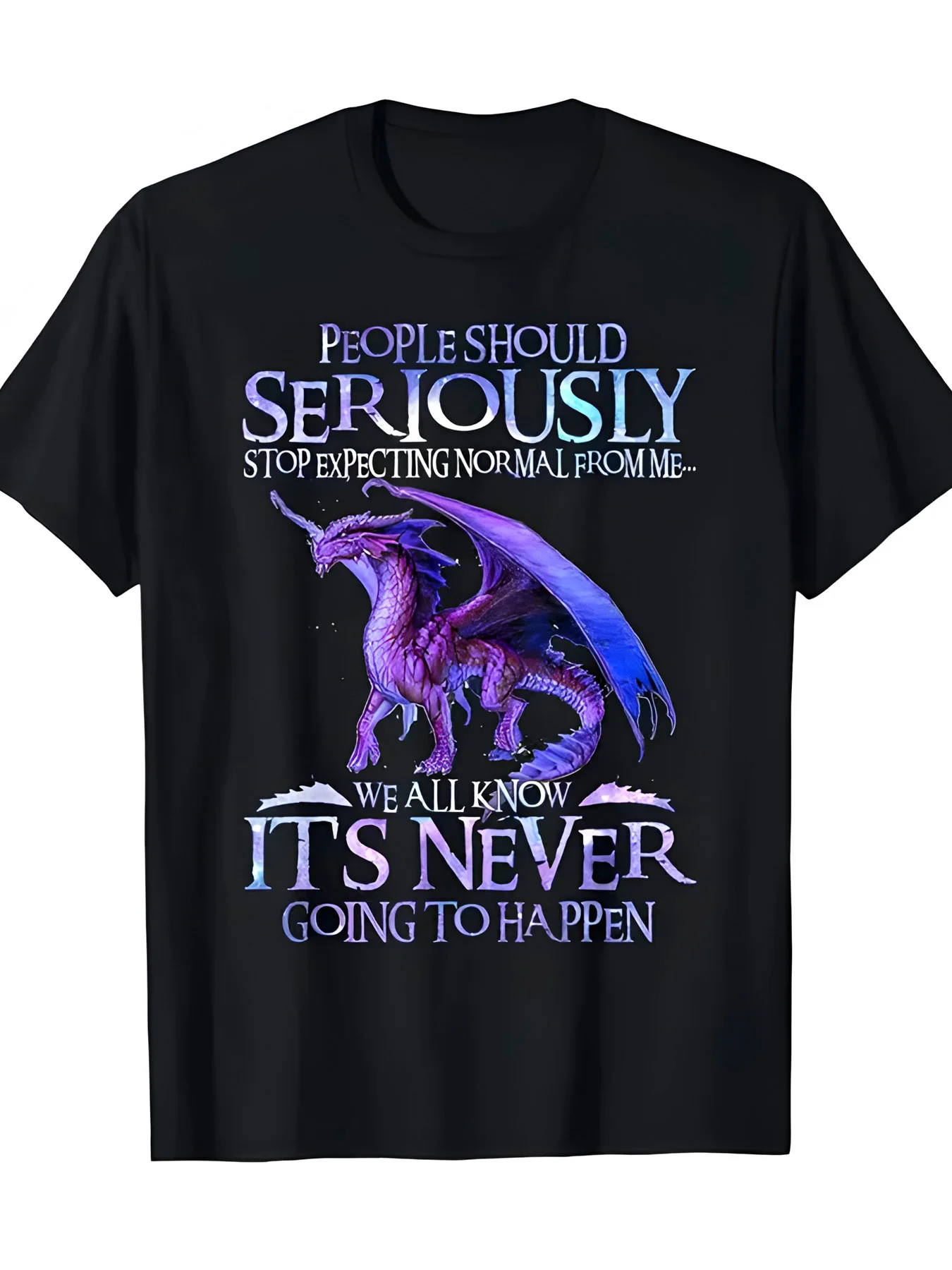 Men's Funny Dragon and Satirical Quotes T-shirt - 