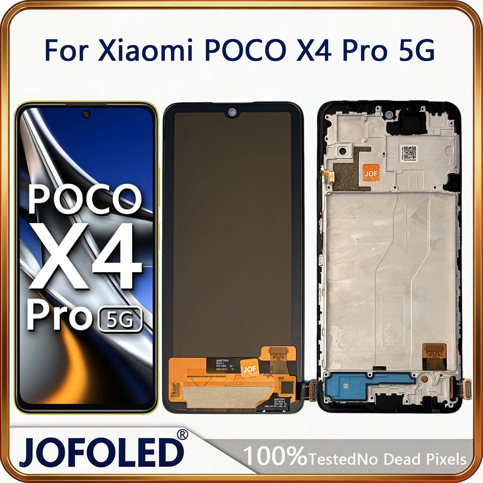 X4 Pro 5G AMOLED Screen For Xiaomi POCO X4 Pro 5G LCD Display 2201116PG Touch Screen Digitizer For POCO X4 5G LCD Replacement