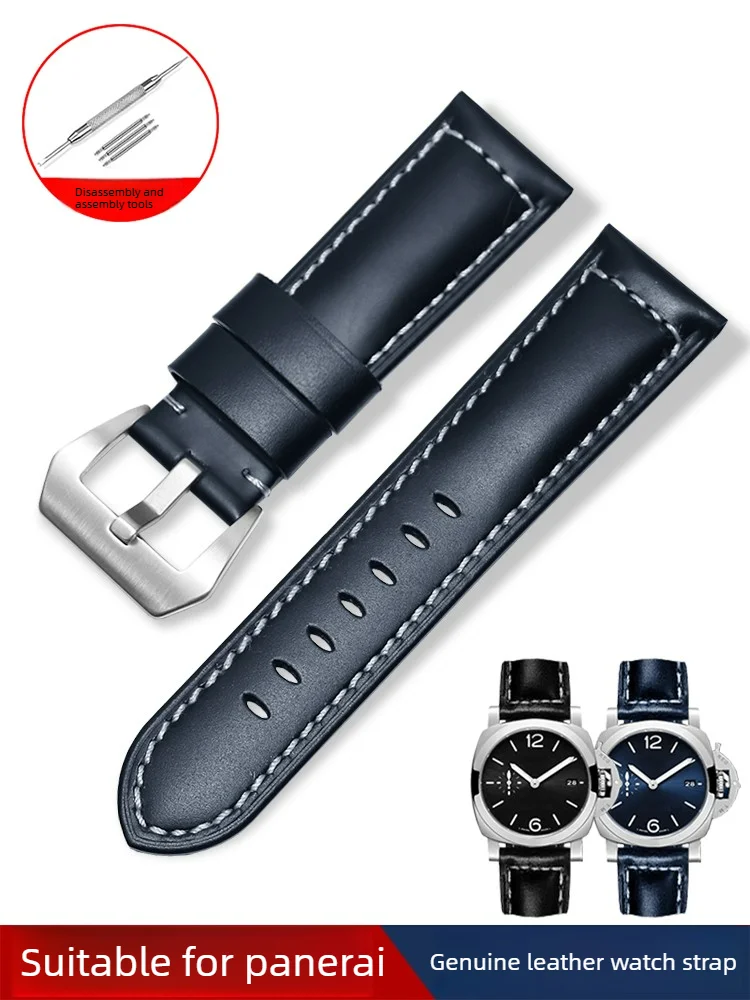 Oil Wax Leather Watch Strap for Men for Panerai Lumino Seiko Diesel Friday Agole Breitling
