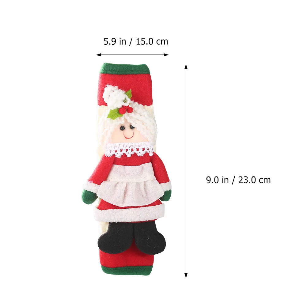 

2Pcs Christmas Fridge Handle Protectors Festive Color Multipurpose Oven Dishwasher Decors Handle Protector Xmas Props