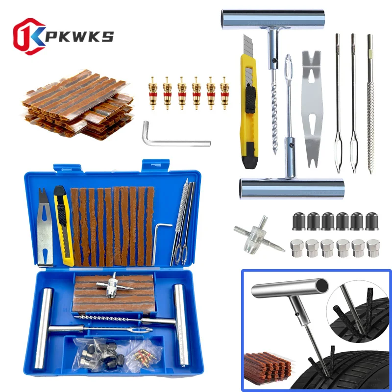 

PKWKS инструмент для ремонта автомобильных шин, набор инструментов для ремонта шин, набор инструментов для шиповки, авто велосипед, мотоцикл, ремонт шин, прокол, автомобильные аксессуары