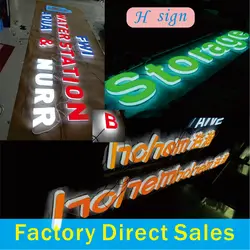 led Luminous Character door signboard Customized 12v Outdoor Waterproof Super Bright Mini Background Wall word Logo Neon light-M