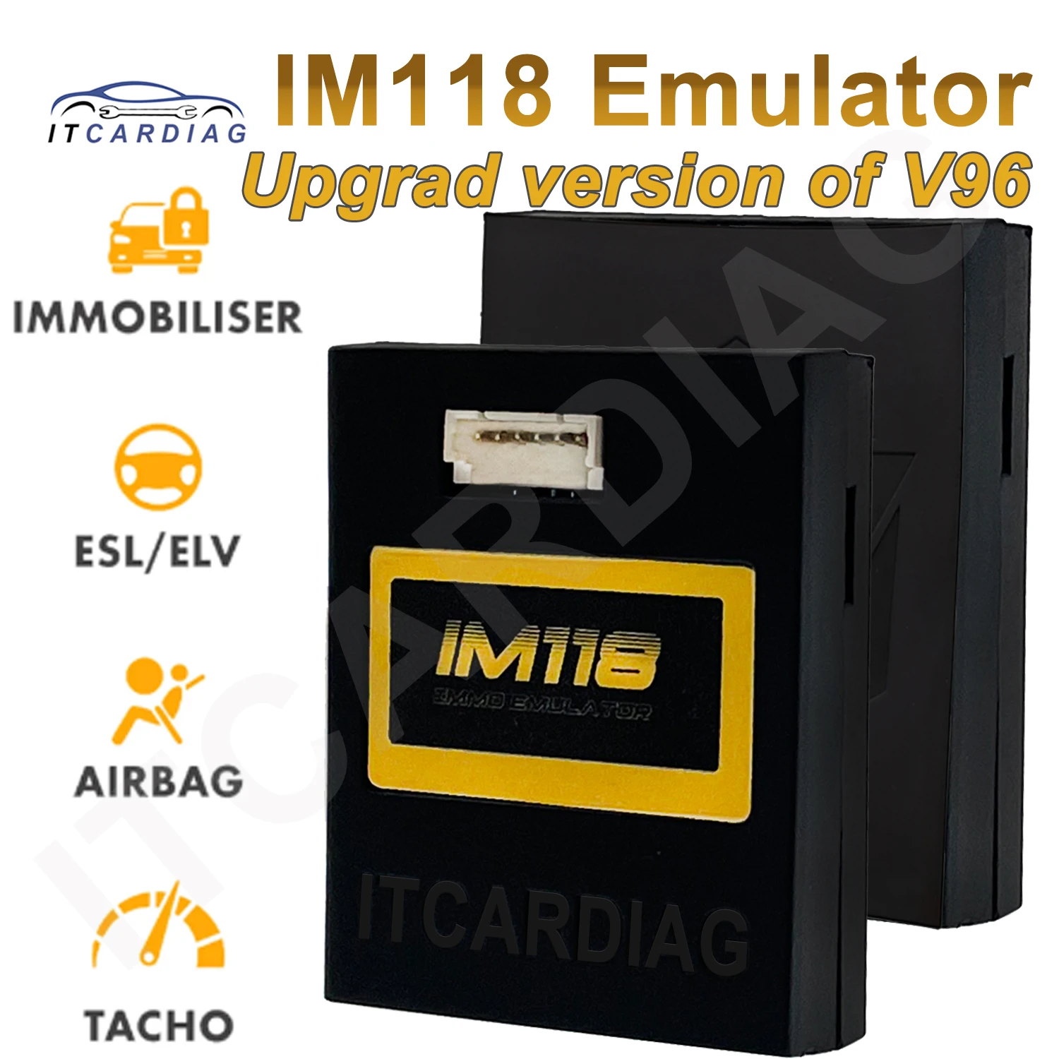 ITCARDIAG IM118 Immo Off SQU Emulator for VAG/Mercedes/Opel/Renault/BMW/Fiat V96 Update with PSA Group and 4C Key Transponder