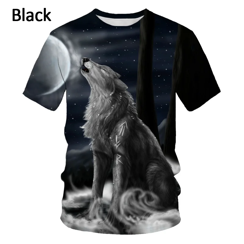 Fashion 3D Wolf Printed T Shirts for Men/women Personality Cool Printing Graphic Tee Shirt Short Sleeve T-shirt