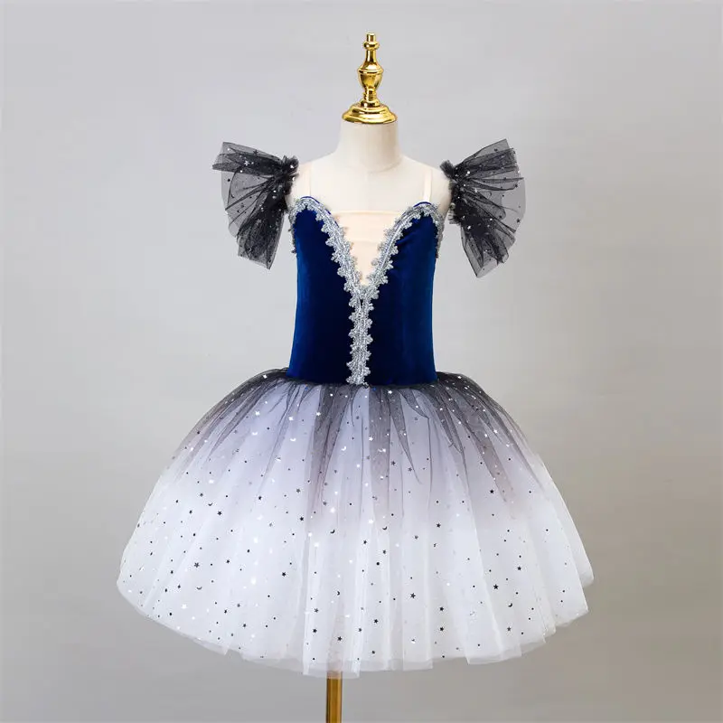 

Blue Gradient Ballet Dress Woman Ballet Costume Dancer Outfit Ballet Tutu Professional Women Dance Costume Ladies Tutu Dresses