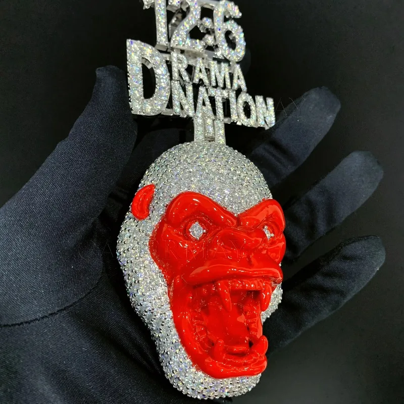 

Кулон LYEE CYEE 12-6 Drama Nation с черепом из муассанита, красный, с блестками, в стиле хип-хоп, мужской и женский, ювелирное украшение, подарок