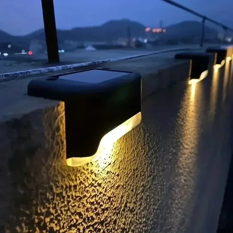 1/4 PCS LED Solar Stair Light Lamp Waterproof Passage Courtyard Guardrail Step Night Light for Outdoor Garden Borders Terrace