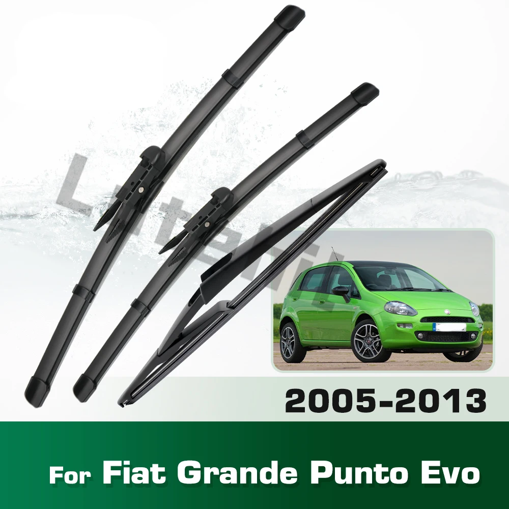 Scheibenwischer vorne und hinten, Set für Fiat Grande Punto Evo 199 2005–2013, Windschutzscheibe, Winscreen-Fenster, 26 Zoll + 15 Zoll + 12
