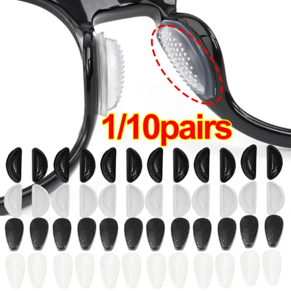 10 Pairs Silicone Nasal Supports Invisible Adhesive Sticker Glasses Nose Pads Transparent Anti-Slip Nose Holder Nose Pad