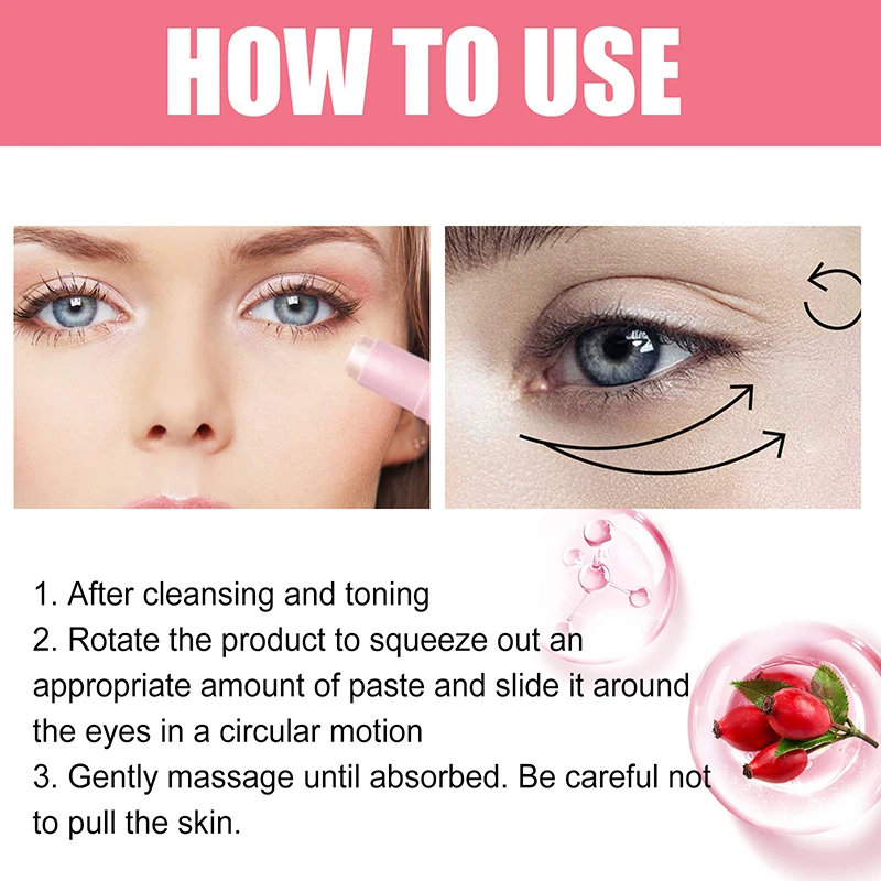 Instant Facial Firmness Eye Cream Stick Removes Periorbital Dark Circles Reduces Fine Lines Tightens Lift Moisturizing Eye Skin