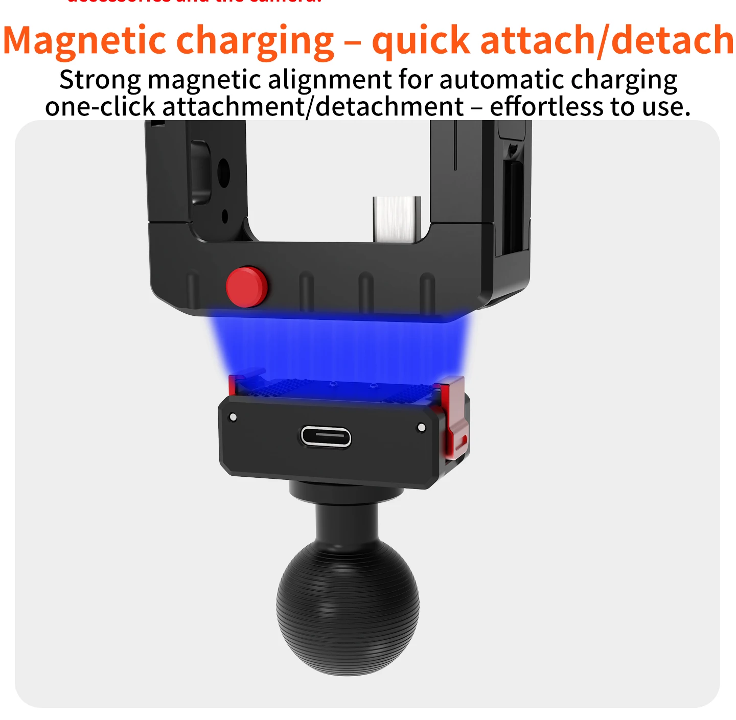 1 Zoll Kugelkopf-Klemmhalterung Magnetischer Ladekäfig für DJI Osmo Action 5 Pro 4 3 Kamera für Fahrrad Motorrad Vlog-Halterung – Detail 11