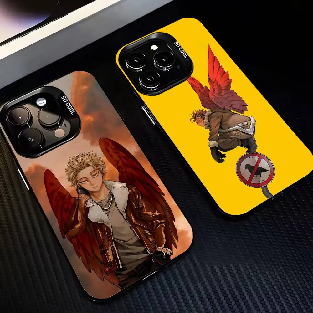 

M-My Hero Hawks Phone Case For iPhone17 16 15 14 13 12 Pro Max Grey Black Matte Laser Metallic Aurora Funda