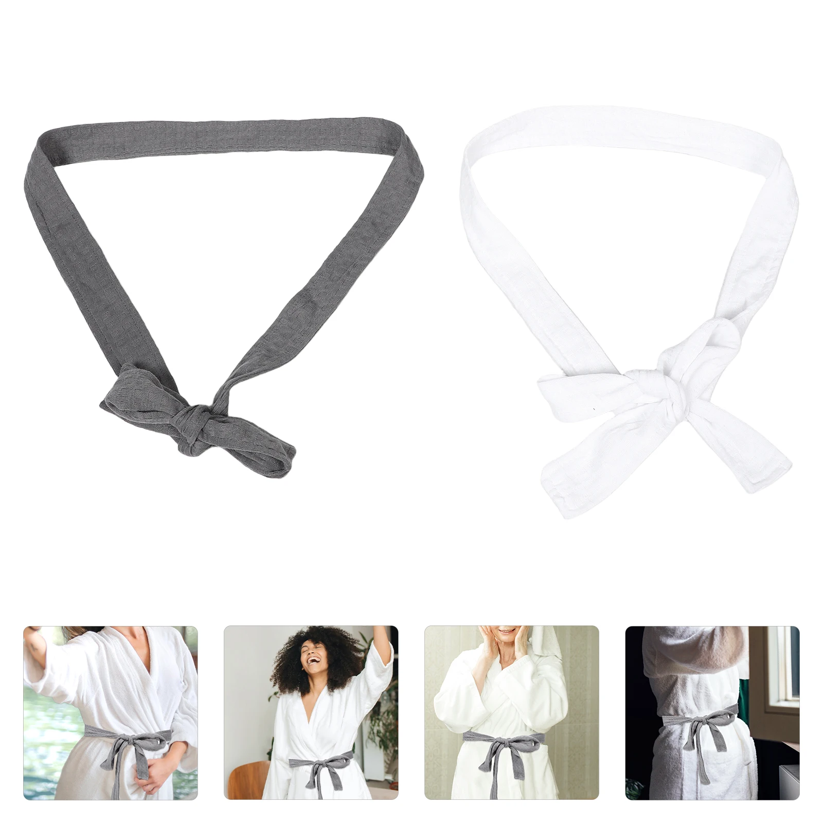 

2Pcs Soft Robe Tie Belt for Women and Men Comfortable Adjustable Bathrobe Belt Replacement Vibrant Colors Home Hotel Use