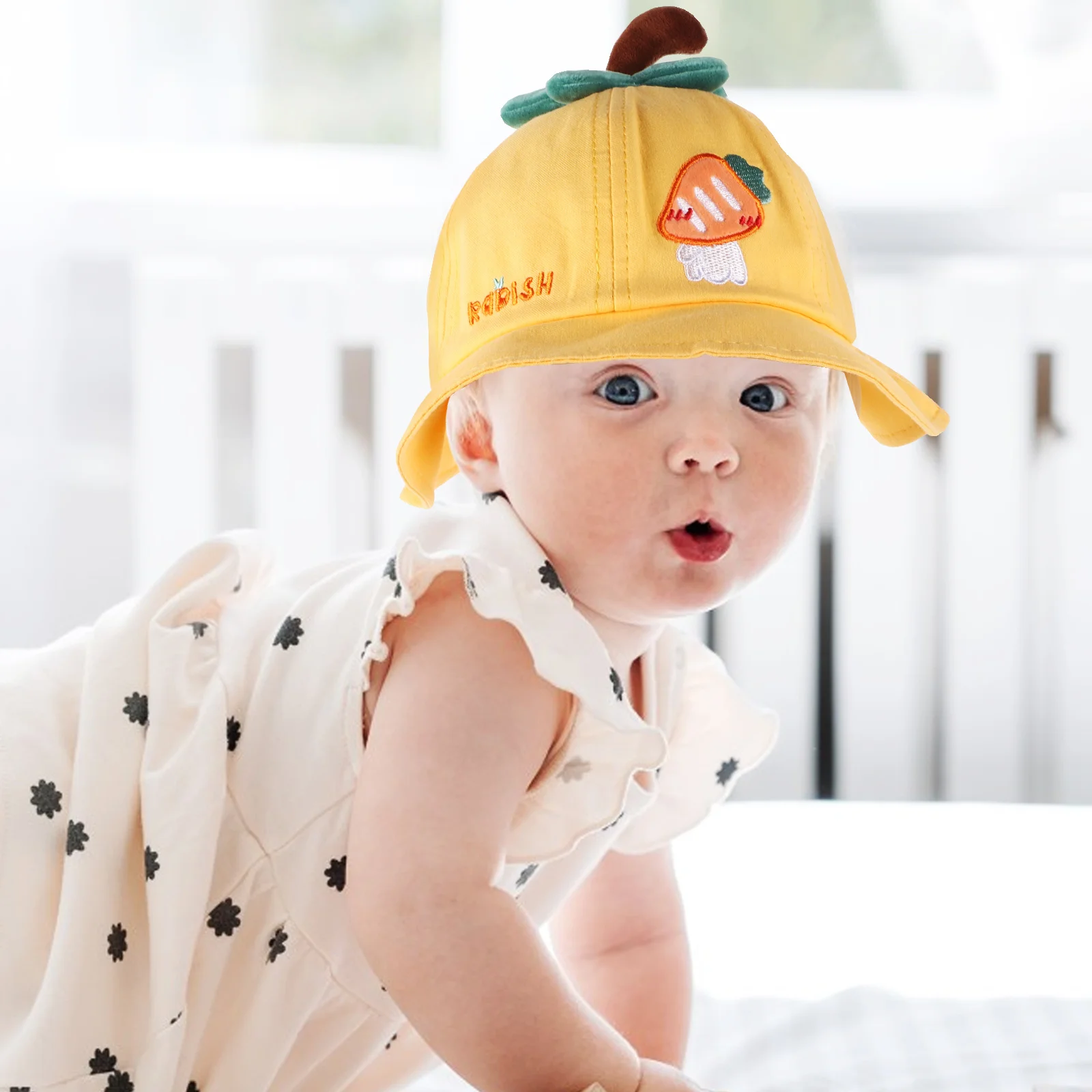Симпатичная летняя шляпа от солнца с ремешком для маленьких девочек, пляжная шляпа в рыбацком стиле для новорожденных девочек, дышащие удобные детские шапки