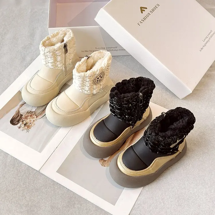 

Новая зимняя детская зимняя обувь. Детская хлопковая обувь. Детская зимняя обувь. Плюшевая и теплая хлопковая обувь. Нескользящие дышащие короткие ботинки.