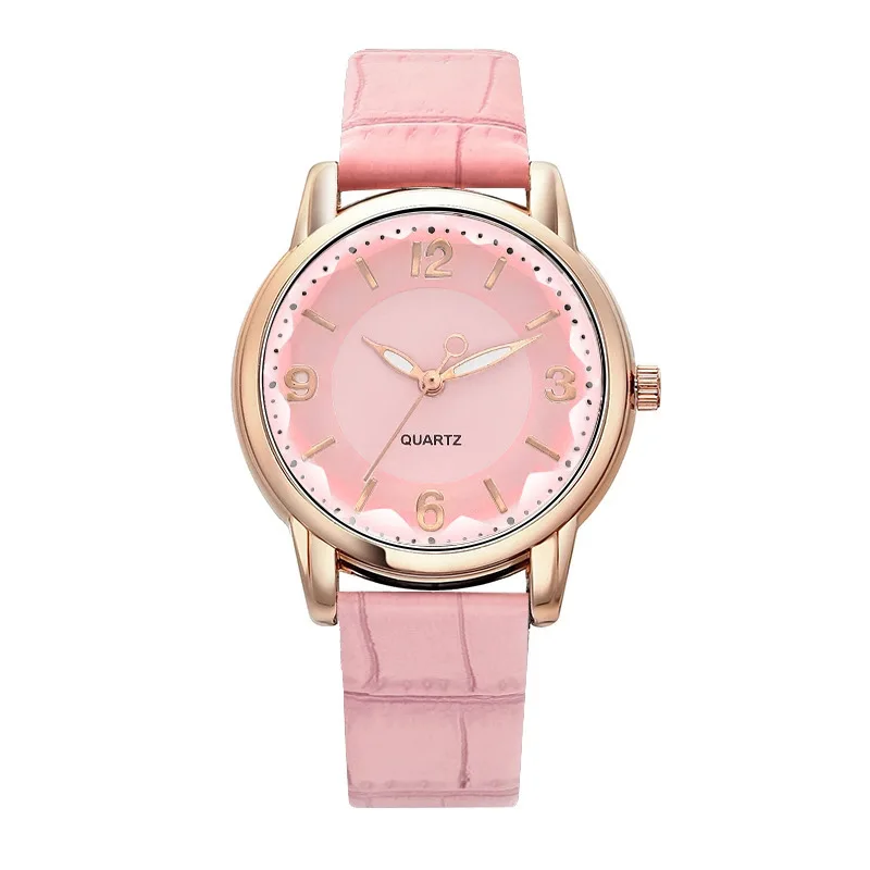 Women Creative Design Quartz Watch Premium Leather Strap High End Feel Fashion Timepiece Perfect For Students Daily Wear School