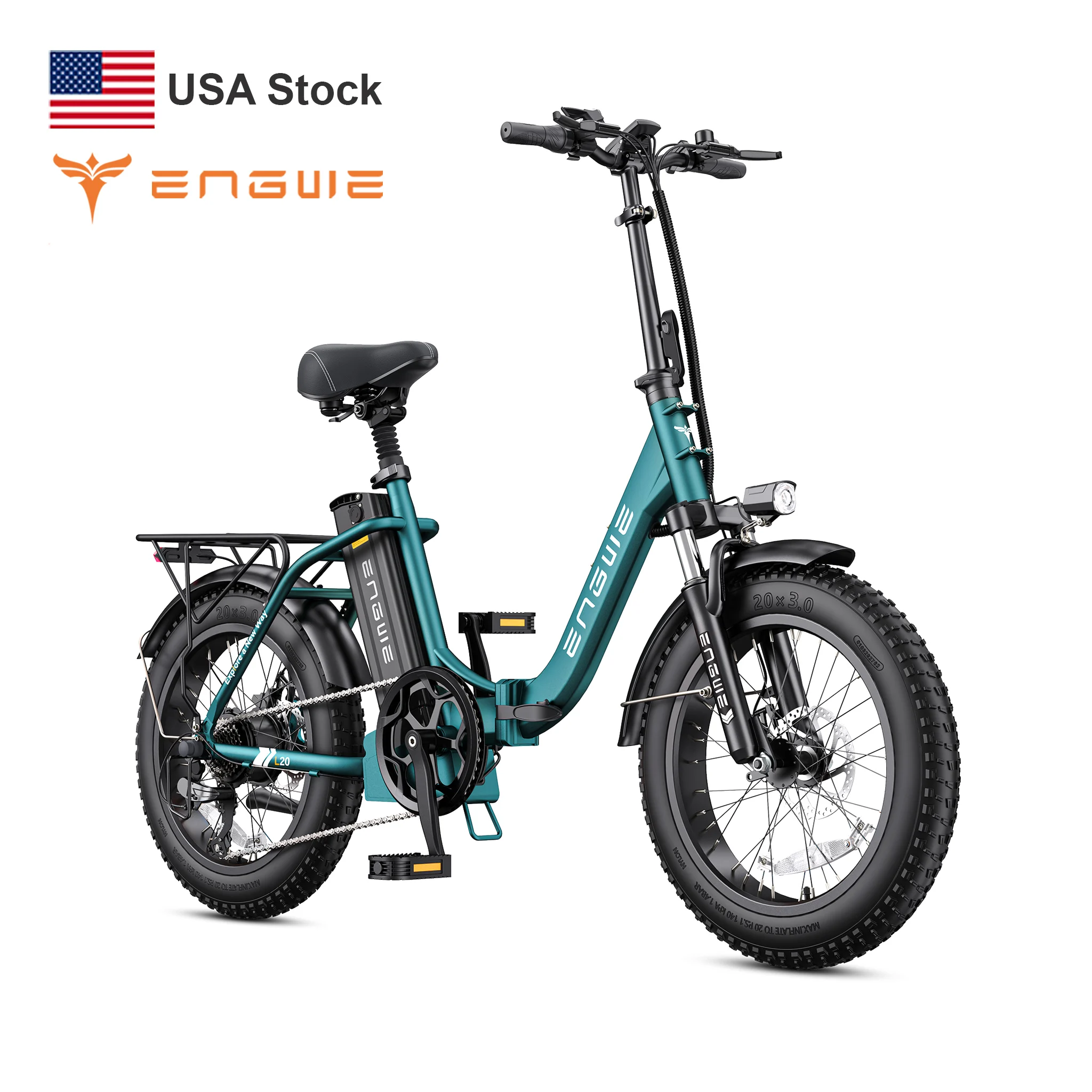 ENGWE L20 2.0 US Warehouse Folding City Bike 750W Motor Power Electric Bicycle 52V 13Ah Pedal Assist Women Ebike