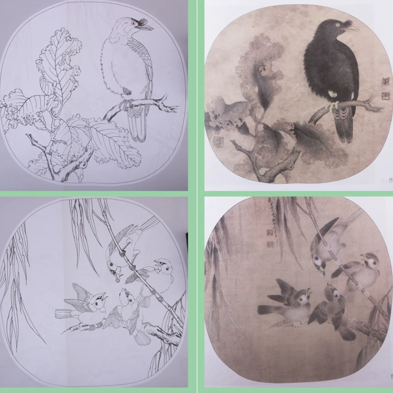 Bird Flower Practical Line Drawing Book Traditional Chinese Painting Hand-painted Coloring Copying Book Picture Enlarged Version