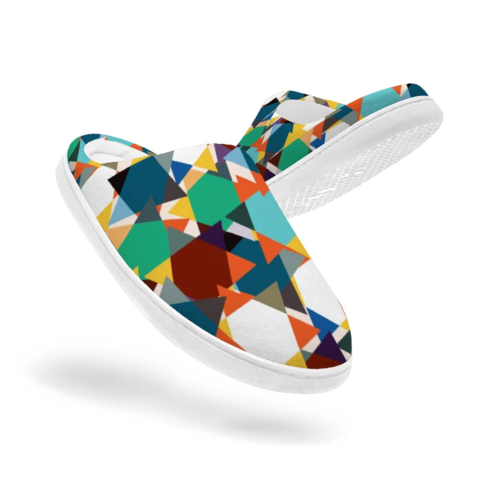 

Colorful Platter Keep Smiling Home Cotton Slippers Plush Casual Keep Warm Shoes Thermal Slipper