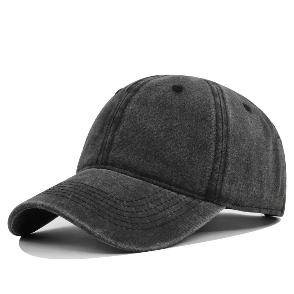 Adjustable Embroidery Snapback Hat Men Washed Denim Baseball Cap Outdoor Sport Tennis Cap For Adults