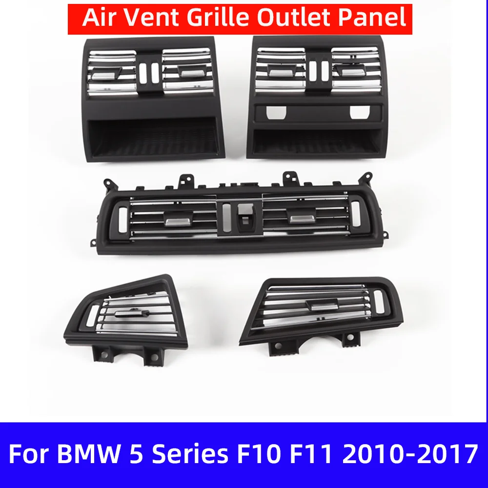 For BMW 5 Series F10 F11 F18 2010-2017 LHD Air Vent Central Left Right Rear AC Conditioner Chromed Vent Grille Outlet Panel