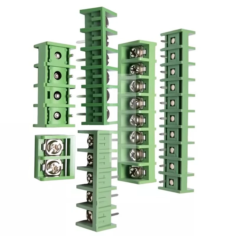 HB/KF9500-2/3/4/5/6/8P black PCB welding barrier terminal block with 9.5mm pitch, black, 2pcs