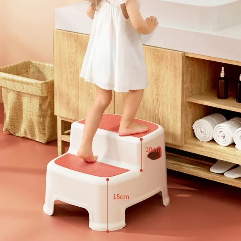 

Children's Washbasin Step Stool Plastic Non-Slip Footstool Minimalist Kids Stool Home Toilet Footstool Hand Washing Step Chair