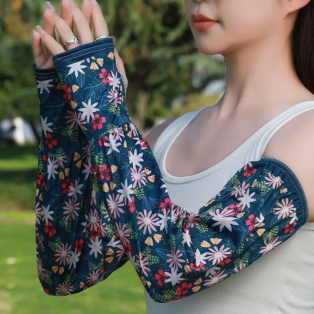 

Summer Sleeve UV Solar Arm Cover Cycling Cuff Quick Anti-Sunburn Tattoo Cool Print Ice Silk Sleeve Drying Breathable W3O9