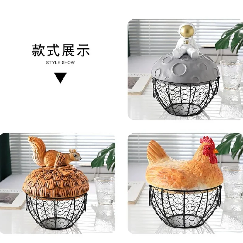 

Creative egg storage basket made of resin iron, simple and multifunctional