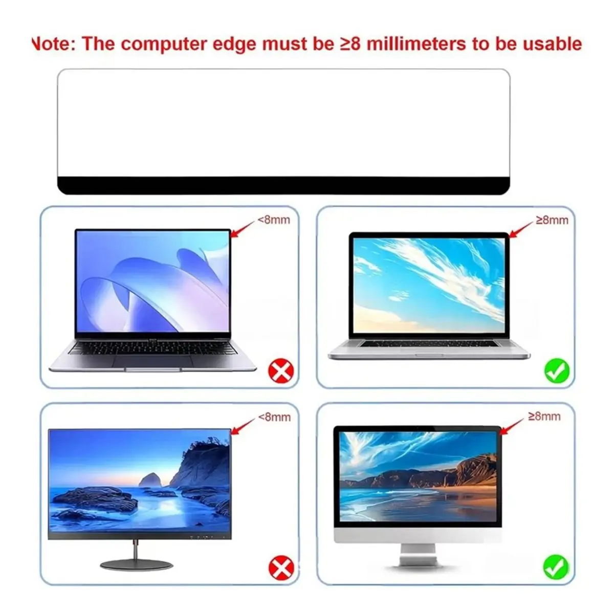 2pcs Computer Monitor Memo Board Offices Supplies Computer Monitor Memo Board Computer Sticky Note Holder
