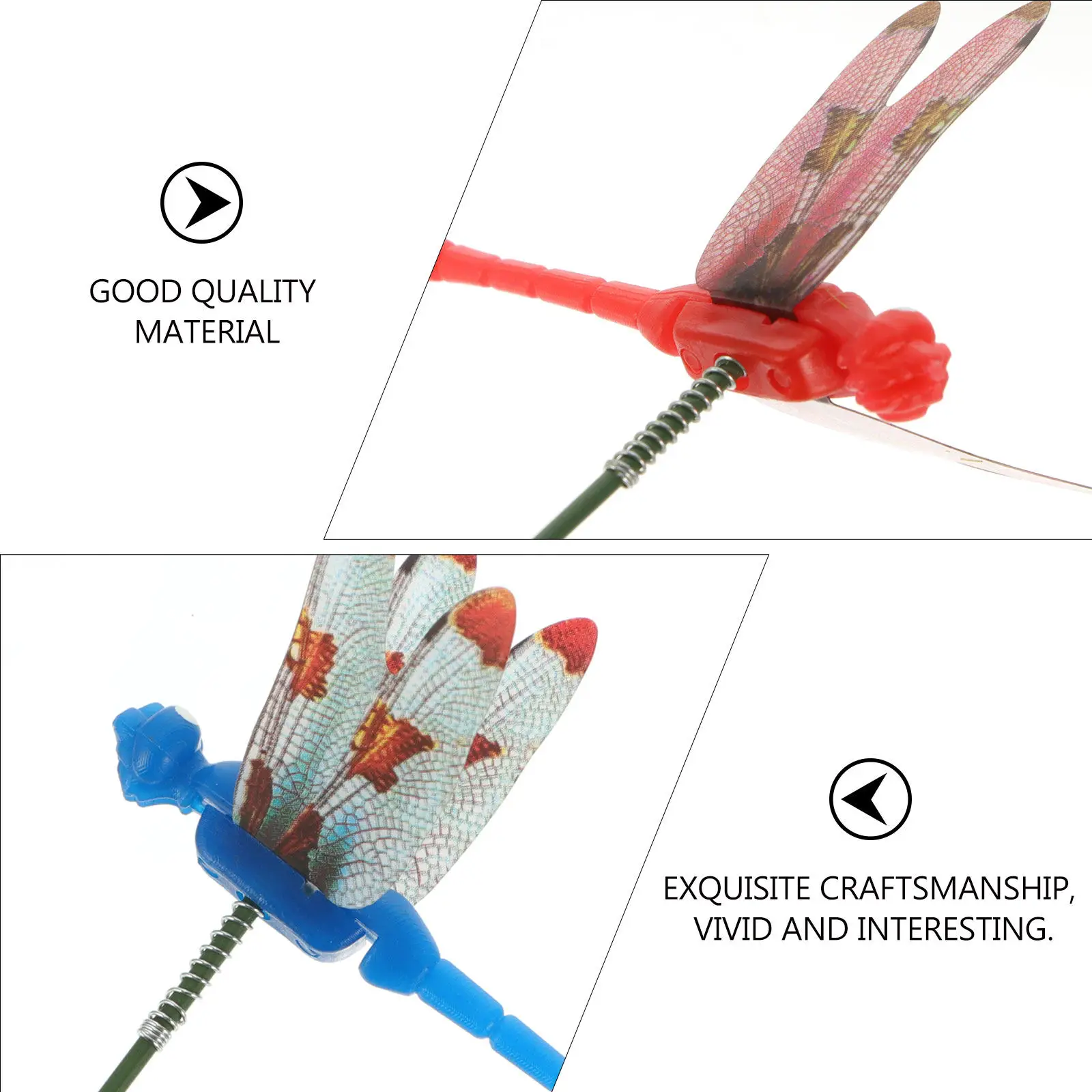 50Pcs Artificial Dragonfly Stakes Vivid Simulation Dragonfly Garden Stakes for Indoor Outdoor Decoration Flower Vase Plant Pot