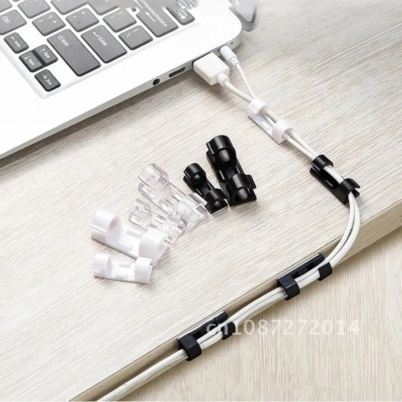 

Clips Cable Organizer Cable Management Desktop & Workstation ABS Wire Manager Cord Holder USB Charging Data Line Bobbin Winder