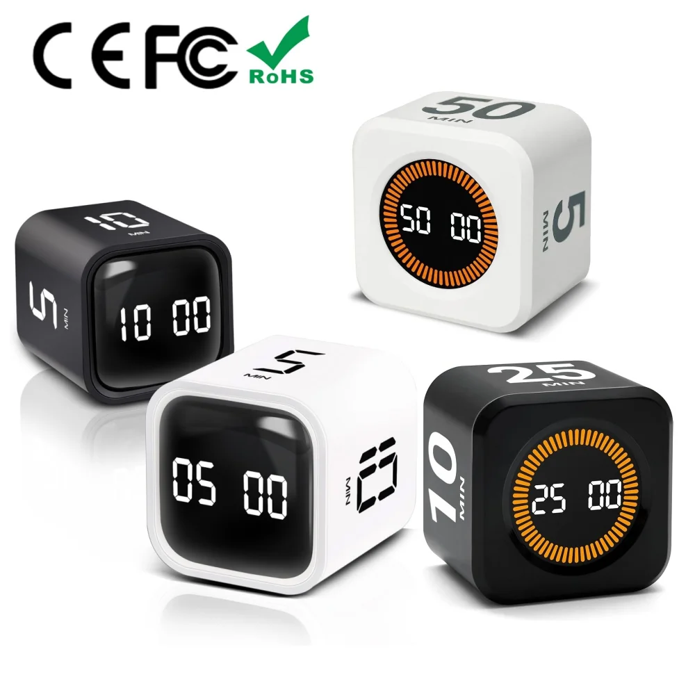 Temporizador Digital Pomodoro - Relógio Timer Silencioso e Fofo para Estudo, Banho, Gadgets de Cozinha, Timer Inteligente para Cozimento