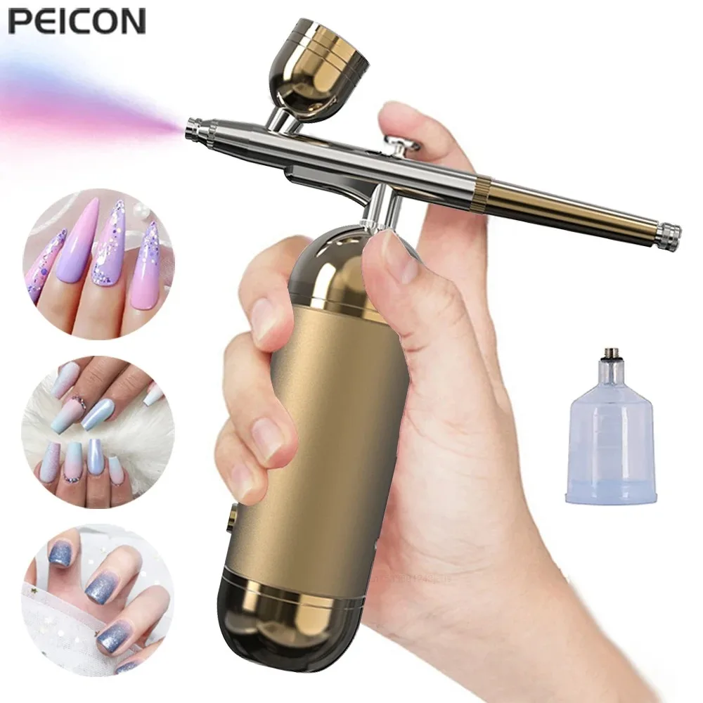 2024 New Airbrush Nail With Compressor Portable Air brush For Nails Art Paint Cake Crafts Nails Spray AirBrush Compressor Kit