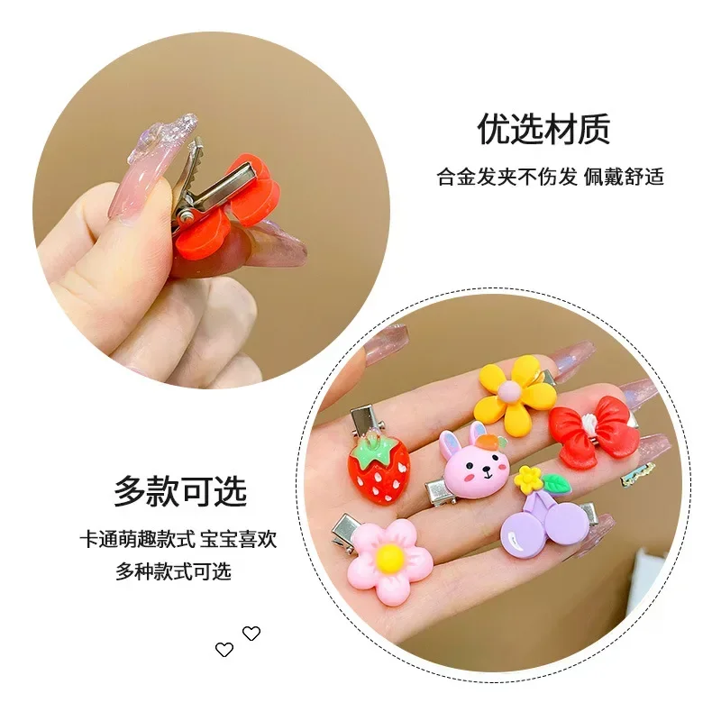 Randomly 50pcs Children\'s Hair Accessories Cute Cartoon Mini Hairpin Small Broken Side Clip Girls\' Headwear Baby Card