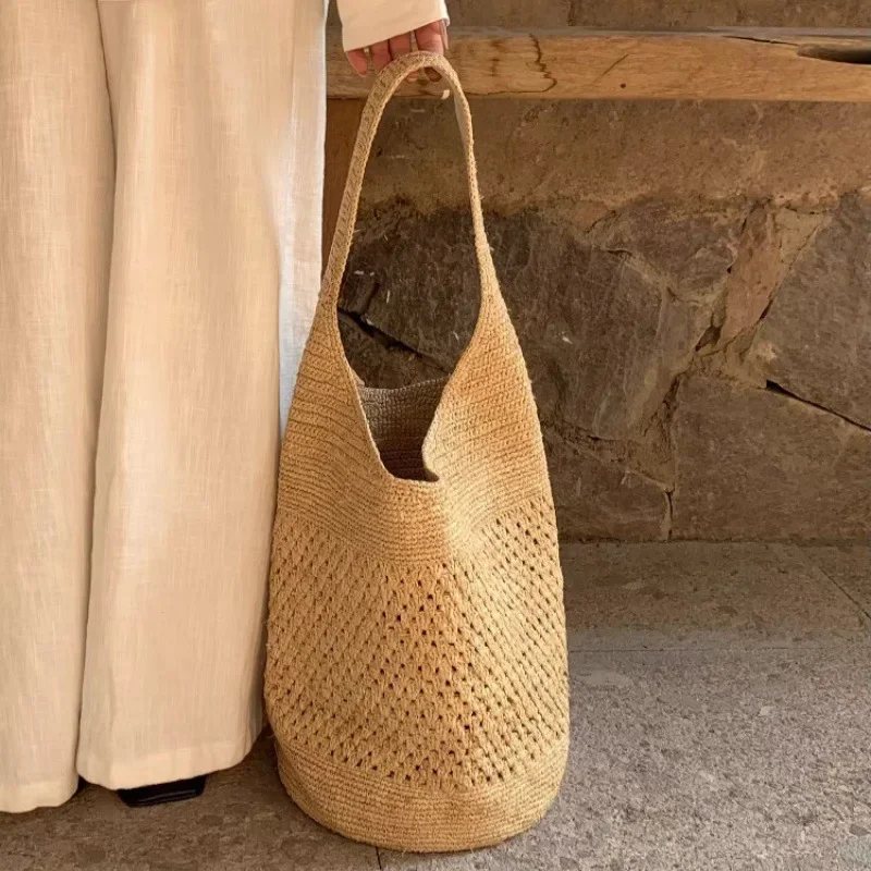 

Bohemian Travel Beach Bag Summer Raffia Tote Women Shoulder Bags Hollow Woven Straw Bags for Women Handbags NEW Shopper Purses