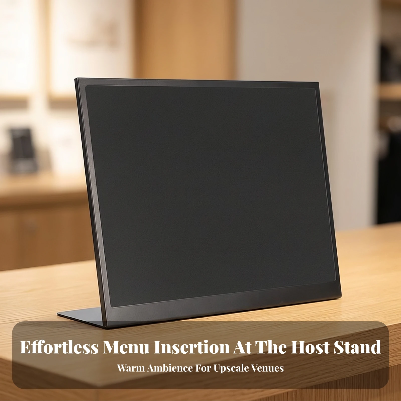 Letter-Size-Size Display Sign with Fold-out Base Horizontal Tabletop Display Sign with Triangular Stand Slim