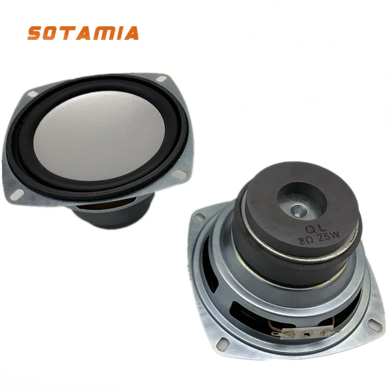 

SOTAMIA 2Pcs 4 Inch Subwoofer Speaker 8 Ohm 25W Woofer Speaker Super Bass Loudspeaker Home Speaker Amplifier Audio DIY