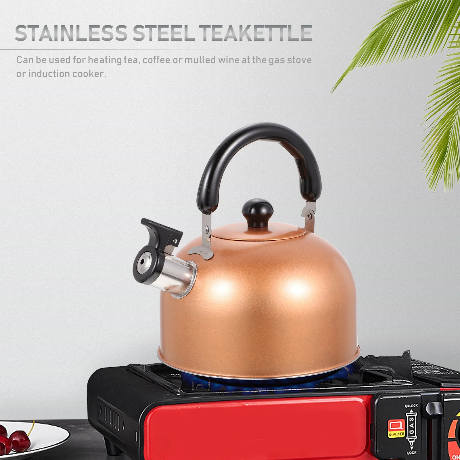 

and Kettle Whistling for Stove Top Automatic Golden Stainless Steel Whistle Tea Pot