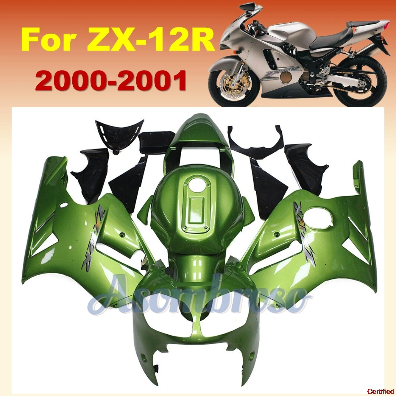 Fairing kit for Ninja ZX12R 2000 2001 ZX-12R ZX 12R Motorcycyle ABS Injection Bodywork set