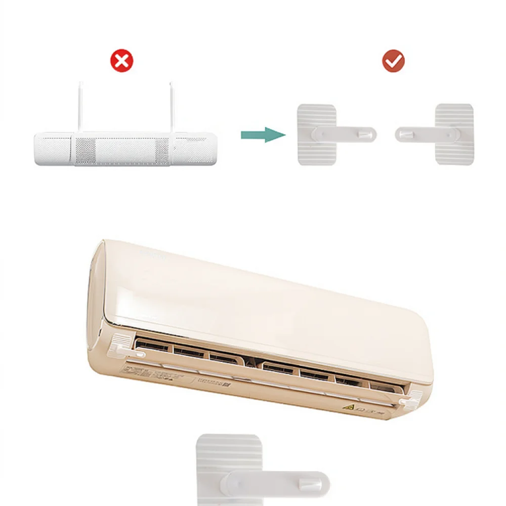 Adjustable Wind Deflector Limiter For Air Conditioner Vent Plastic Direction Fixing Clip White Home Cooling Part