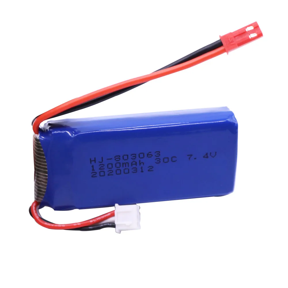 7.4v 1200mAh Lipo Battery with charger For Yizhan Tarantula X6 H16 RC Drone Quadcopter 2S 7.4V battery for WLtoys V666 V262 V323