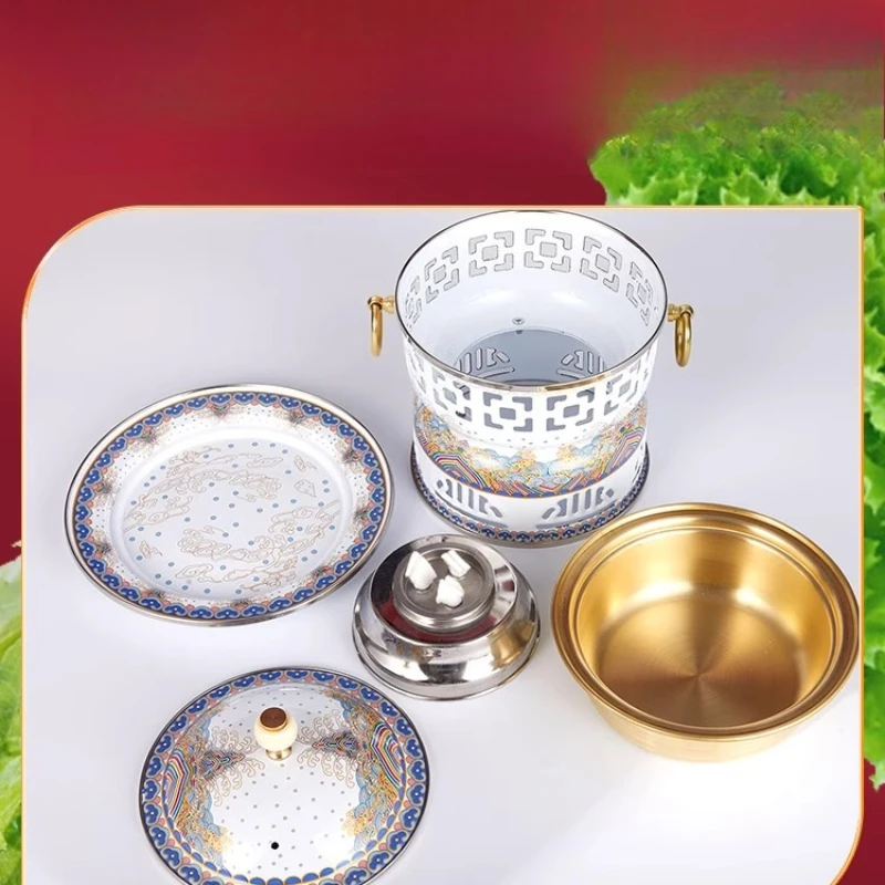 

Single pure copper small hot pot alcohol oil pot meal sharing Chinese copper hot pot stove