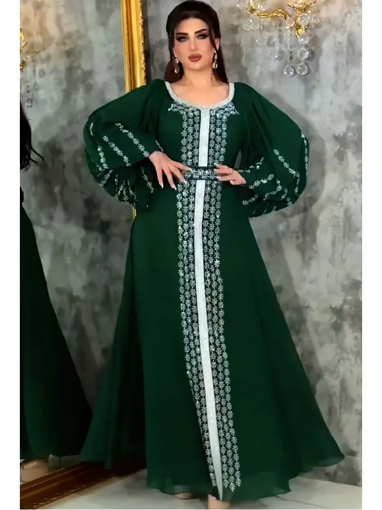 Baju panjang Lebaran Abaya Dubai Turkey Muslim Hijab gaun Islami pakaian Afrika untuk wanita jubah Musulmane ddjelaba Femme